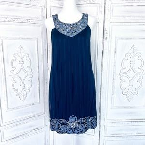 Sue Wong Beaded and Pleated Dress